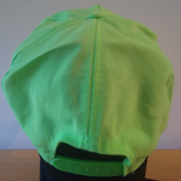 Vintage 90s Neon Green Blank Snap Back Hat - Picture 4 of 7